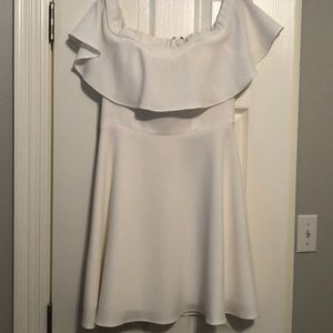 Black Halo White Off the Shoulder Dress